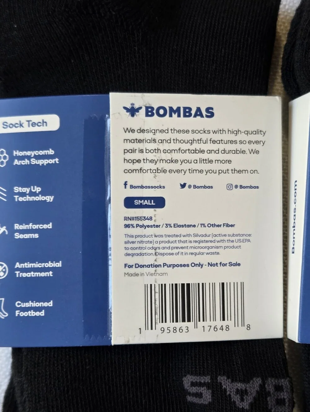 BOMBAS High Socks Small 2 pairs New